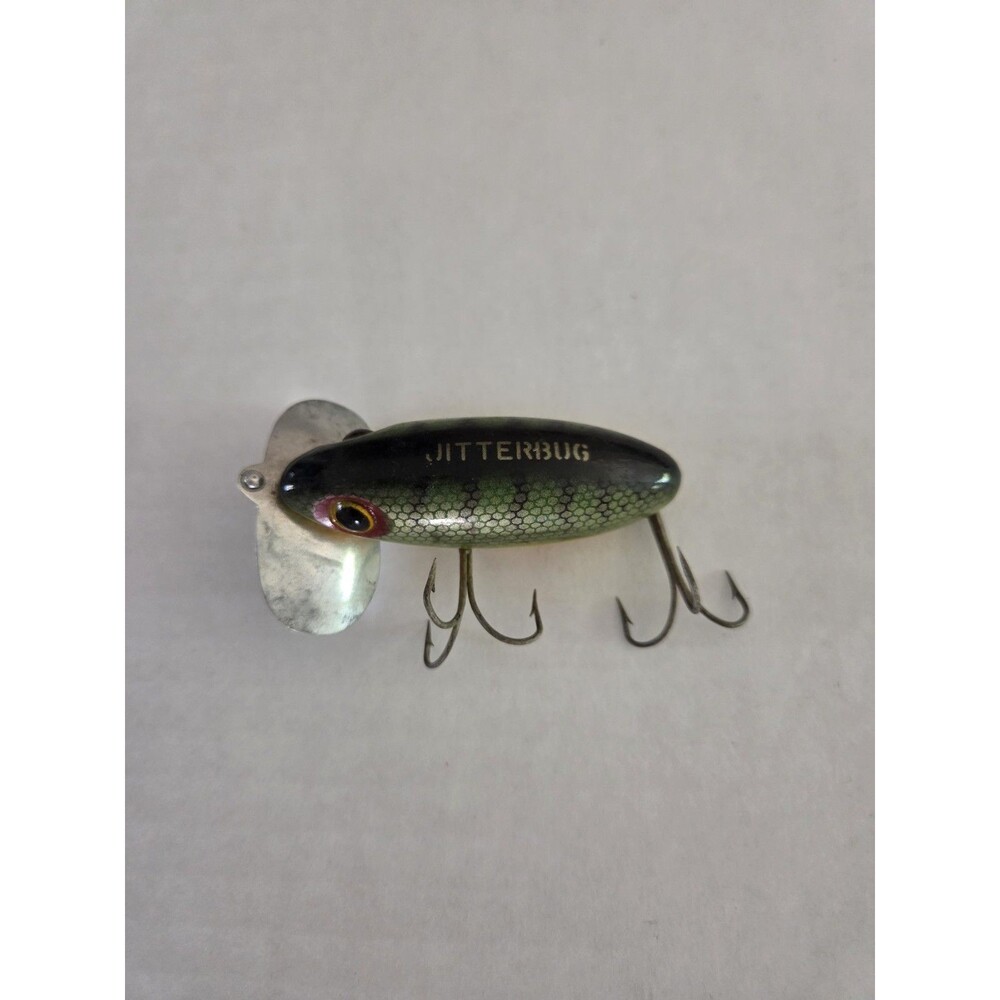 Vintage Fred Arbogast Jitterbug Fishing Lure Perch Color Pattern